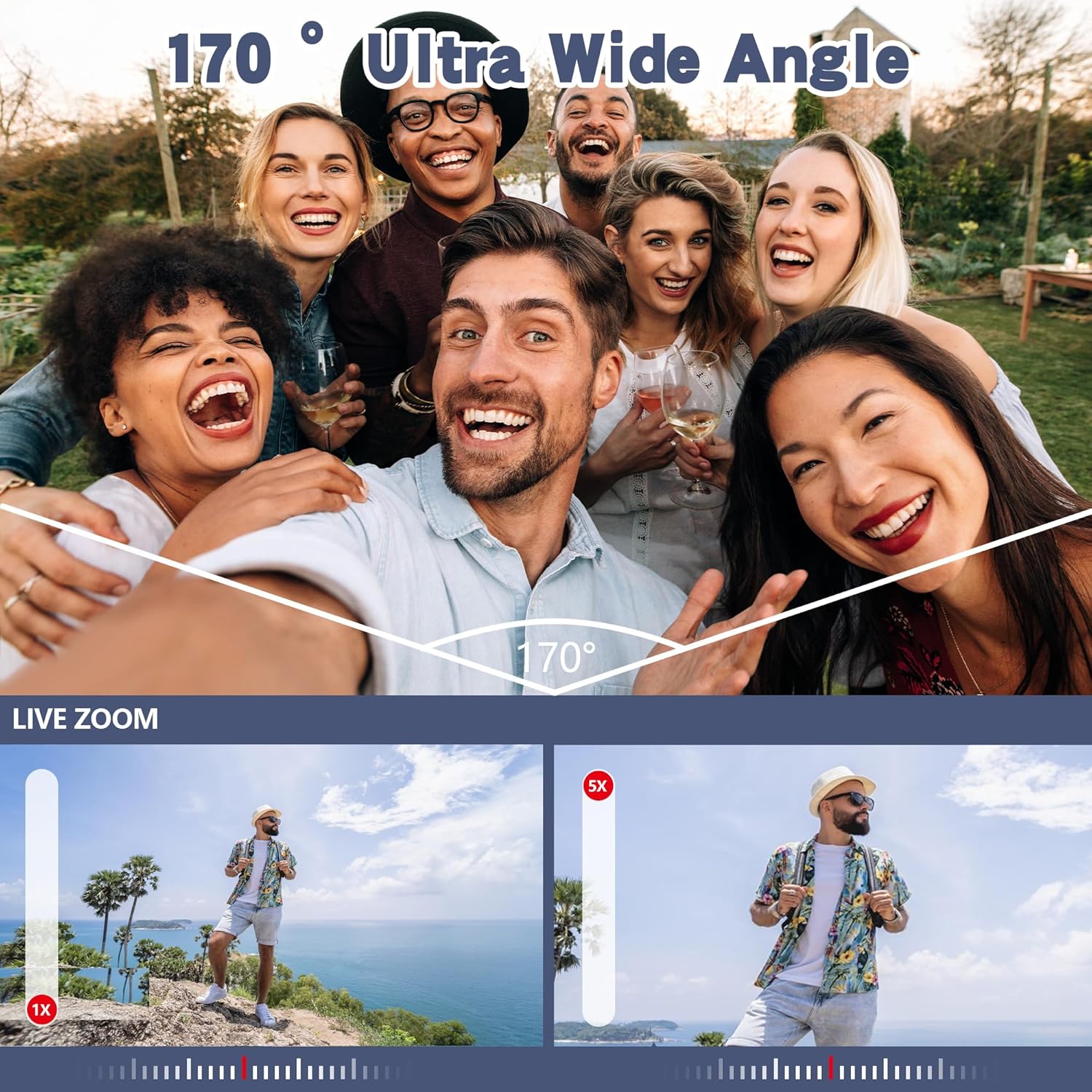 Action Camera 5K30FPS, 48MP Ultra HD Underwater Camera EIS WiFi Remote Control Dual Touchscreens Sport Cameras with 32GB SD Card, Microphone and Helmet Mount Accessories Kits - Image 5